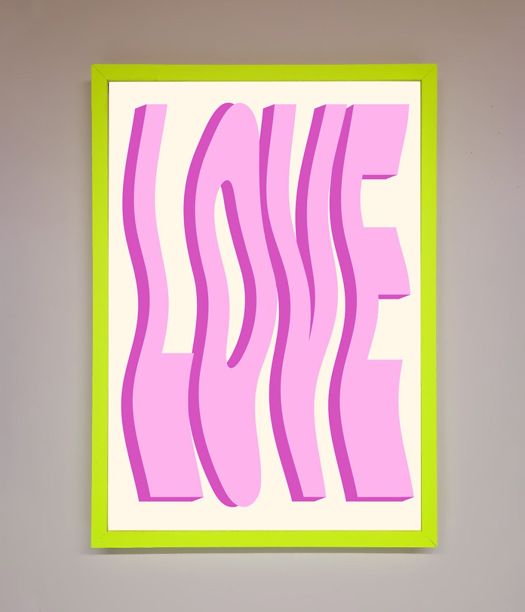 Wavy Love Pink Framed Poster-13