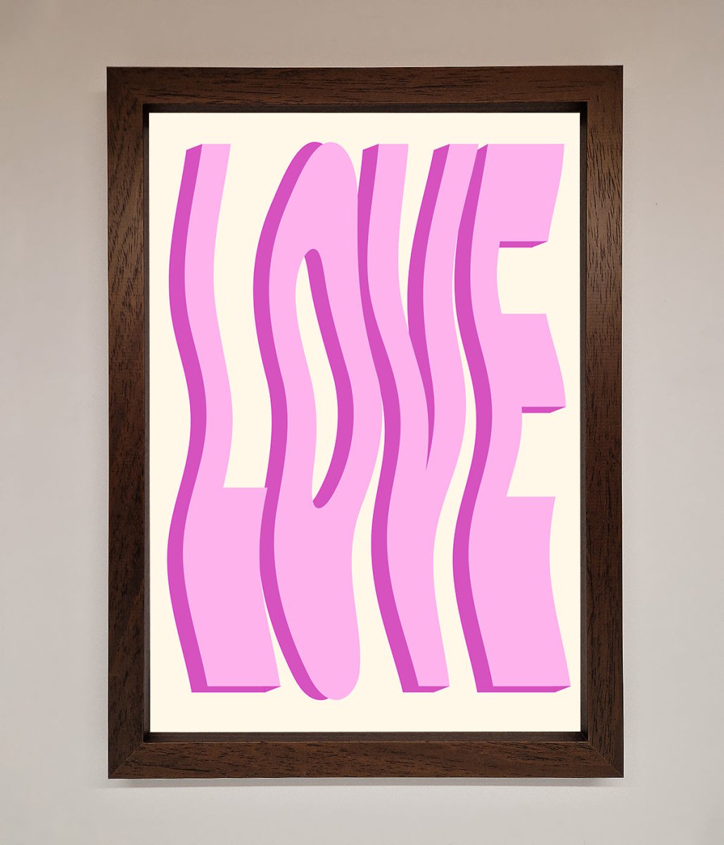 Wavy Love Pink Framed Poster-10