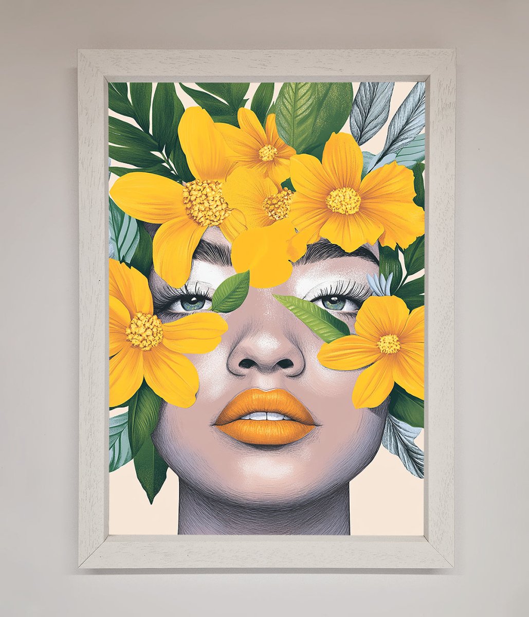 Yellow Flowers Head Framed Poster-2