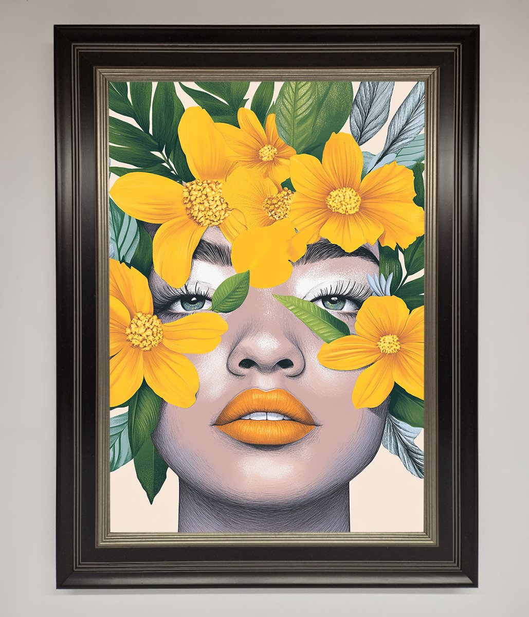 Yellow Flowers Head Framed Poster-8