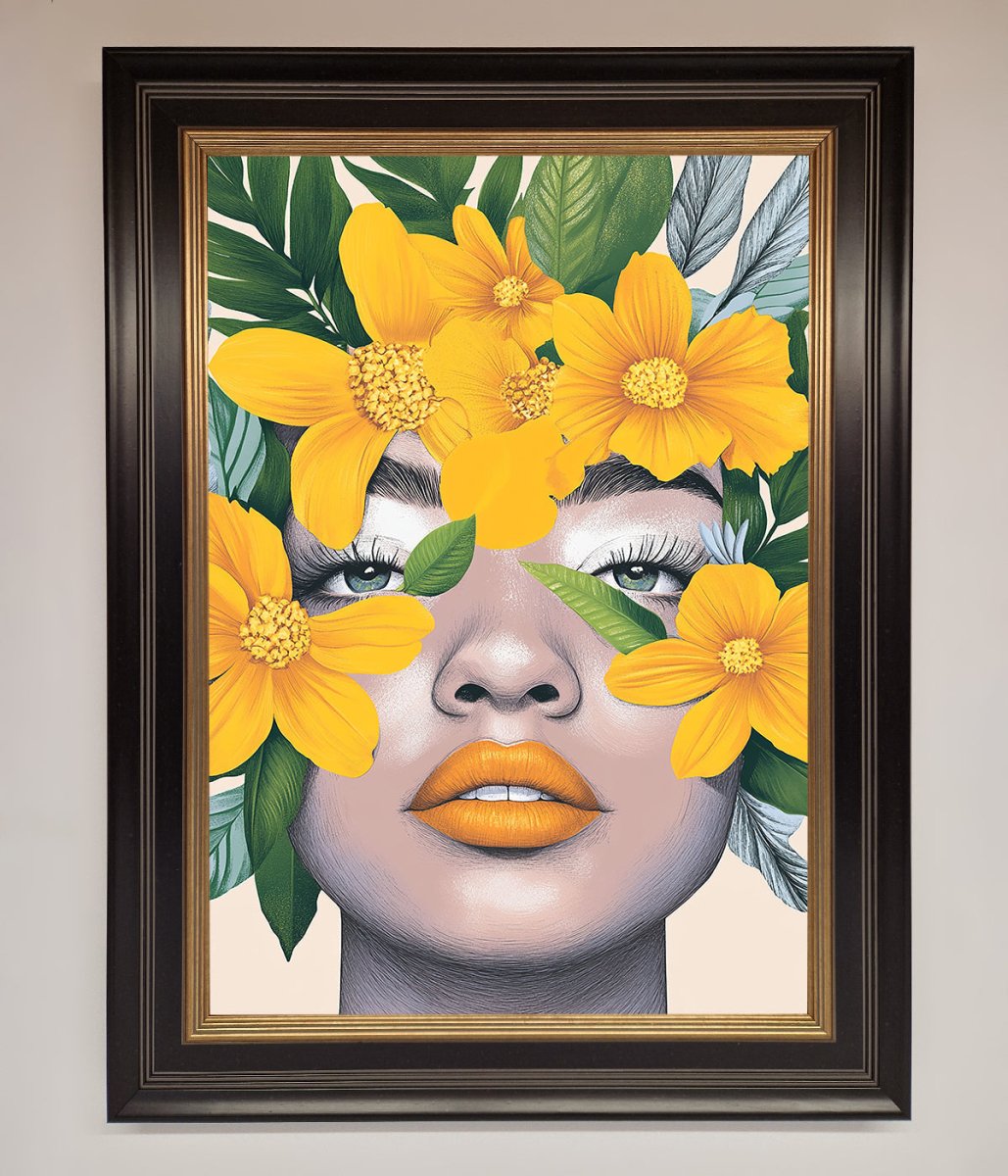 Yellow Flowers Head Framed Poster-9