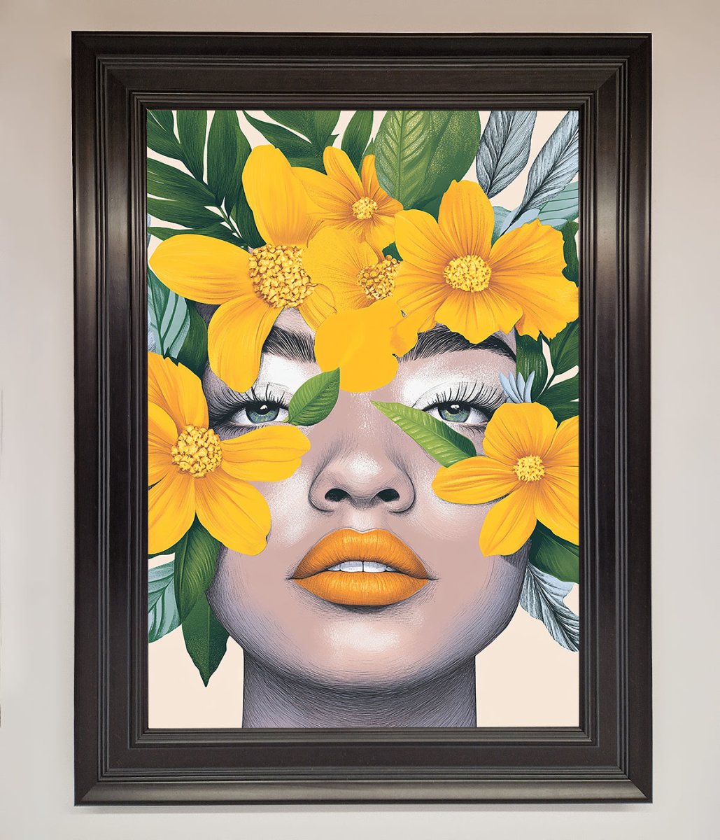 Yellow Flowers Head Framed Poster-6