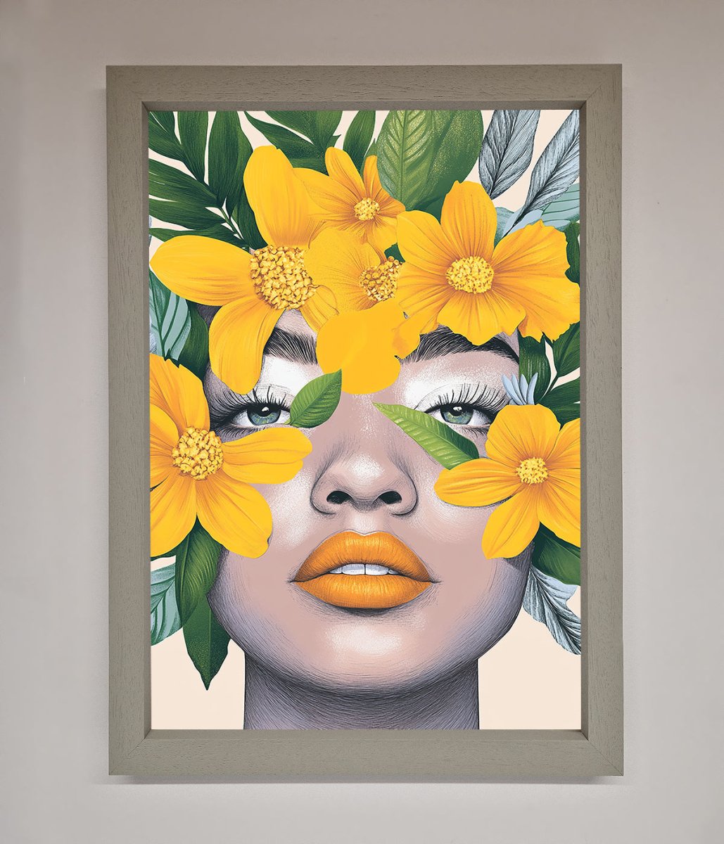 Yellow Flowers Head Framed Poster-3